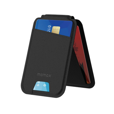 MOMAX 1- Wallet Magnetic Card Holder With Stand