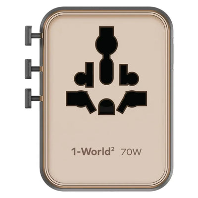 MOMAX 1- World 2 GAN 70W 5-Port USB-C AC Travel Adaptor