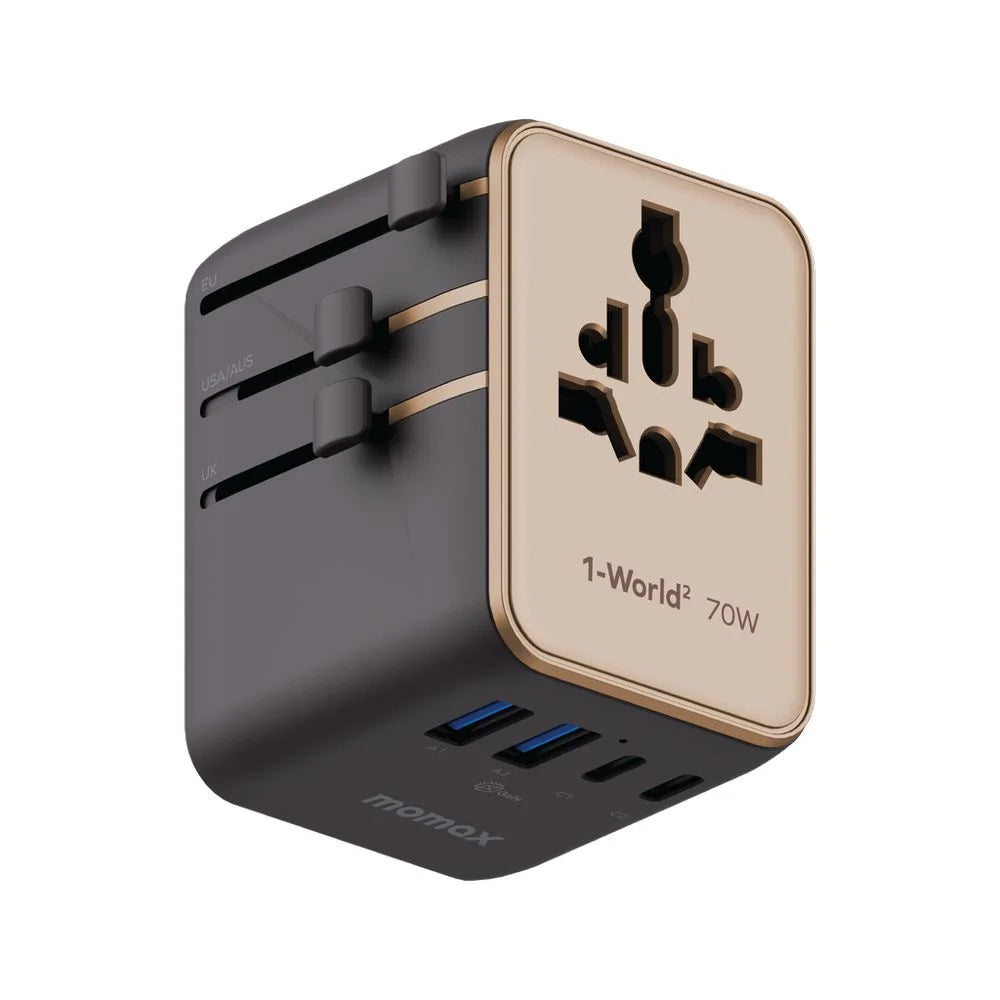 MOMAX 1- World 2 GAN 70W 5-Port USB-C AC Travel Adaptor