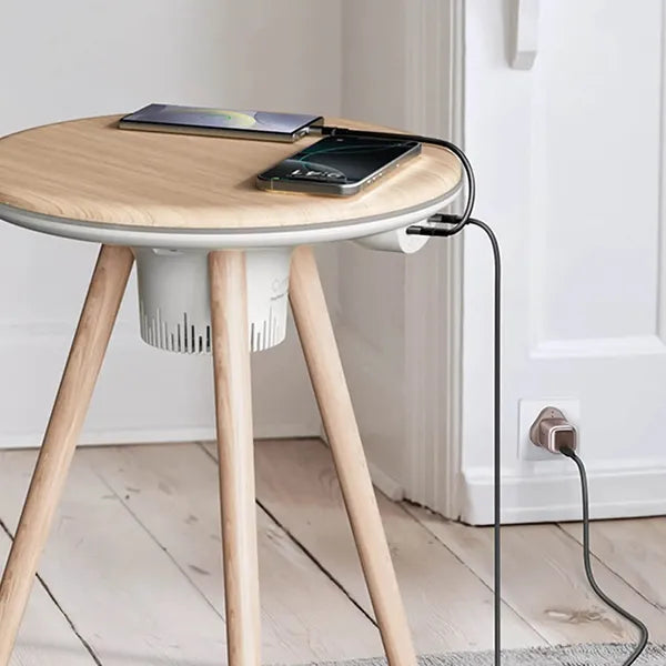 MOMAX Cymbal Coffee Table With Lighting Effects , Magnetic Charging & Wireless Speaker