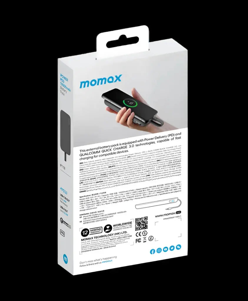 MOMAX IPOWER PD 3 10000mAh Battey | Fast Charging Power Bank Qatar!
