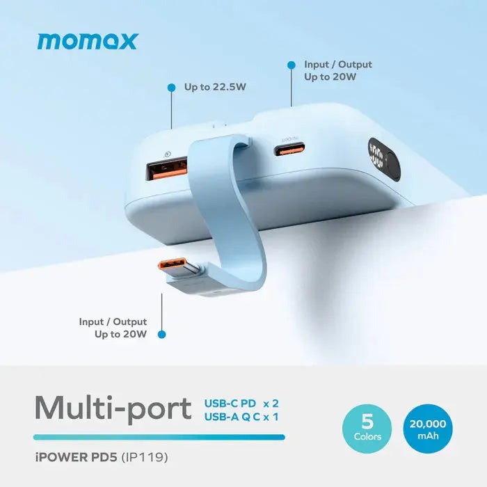 MOMAX IPOWER PD 3 10000mAh Battey | Fast Charging Power Bank Qatar!