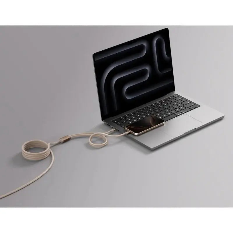 MOMAX MAG LINK 100W USB-C TO DUAL USB-C MAGNETIC CABLE 2M Desert Titanium Scrollcart Qatar 