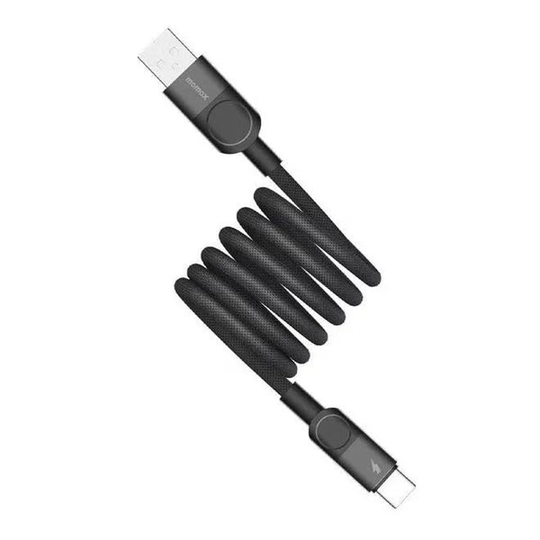 MOMAX Mag Link 66W USB-A To USB -C Magnetic Cable 1M Black