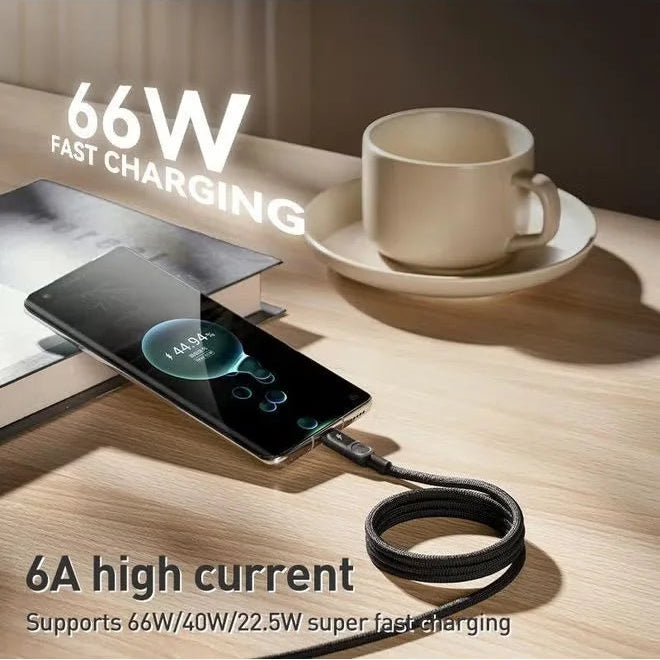 MOMAX Mag Link 66W USB-A To USB -C Magnetic Cable 1M Black