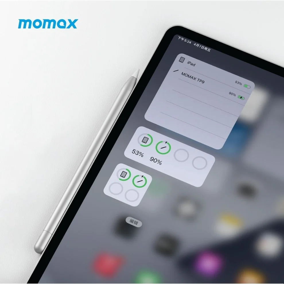 MOMAX Mag Link Lite Magnetic Charging Active Stylus Pen Silver