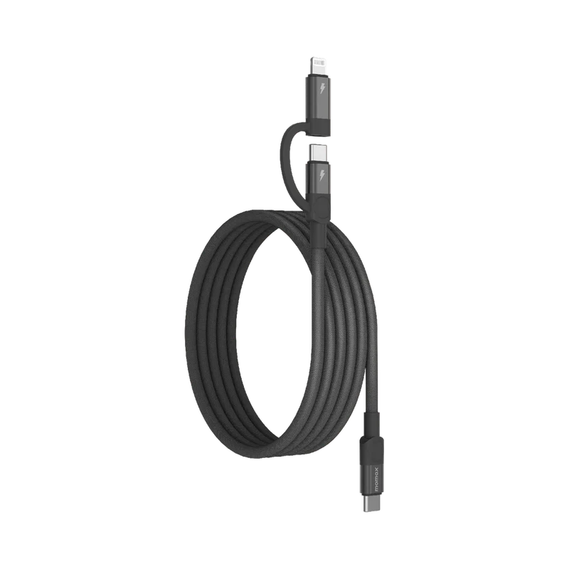MOMAX Mag Link USB-C To C & Lightning Magnetic Cable 1m