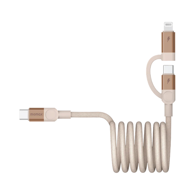 MOMAX Mag Link USB-C To C & Lightning Magnetic Cable 1m