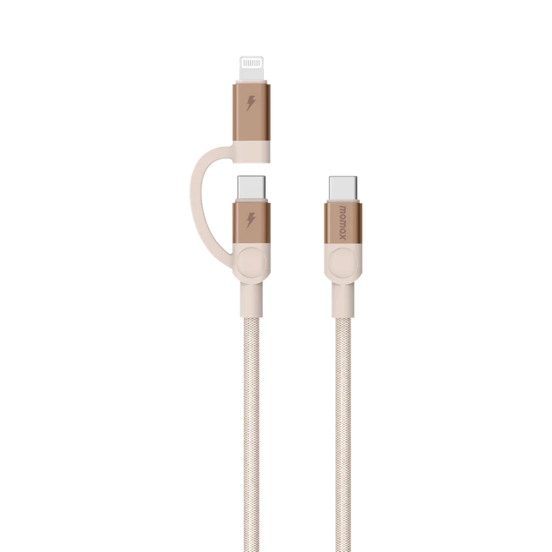MOMAX Mag Link USB-C To C & Lightning Magnetic Cable 1m