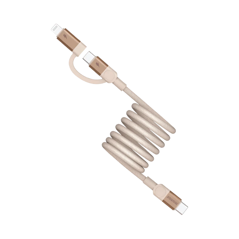 MOMAX Mag Link USB-C To C & Lightning Magnetic Cable 1m