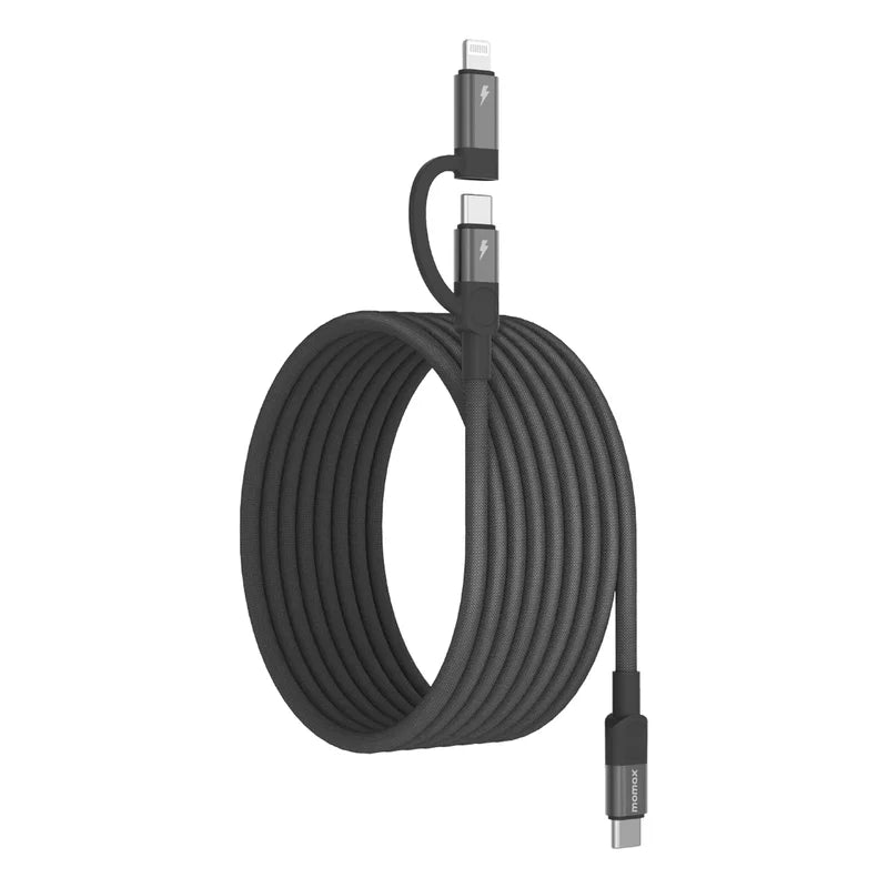 MOMAX Mag Link USB-C To C & Lightning Magnetic Cable 2M