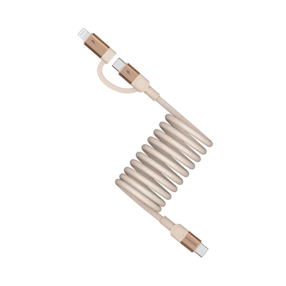 MOMAX Mag Link USB-C To C & Lightning Magnetic Cable 2M