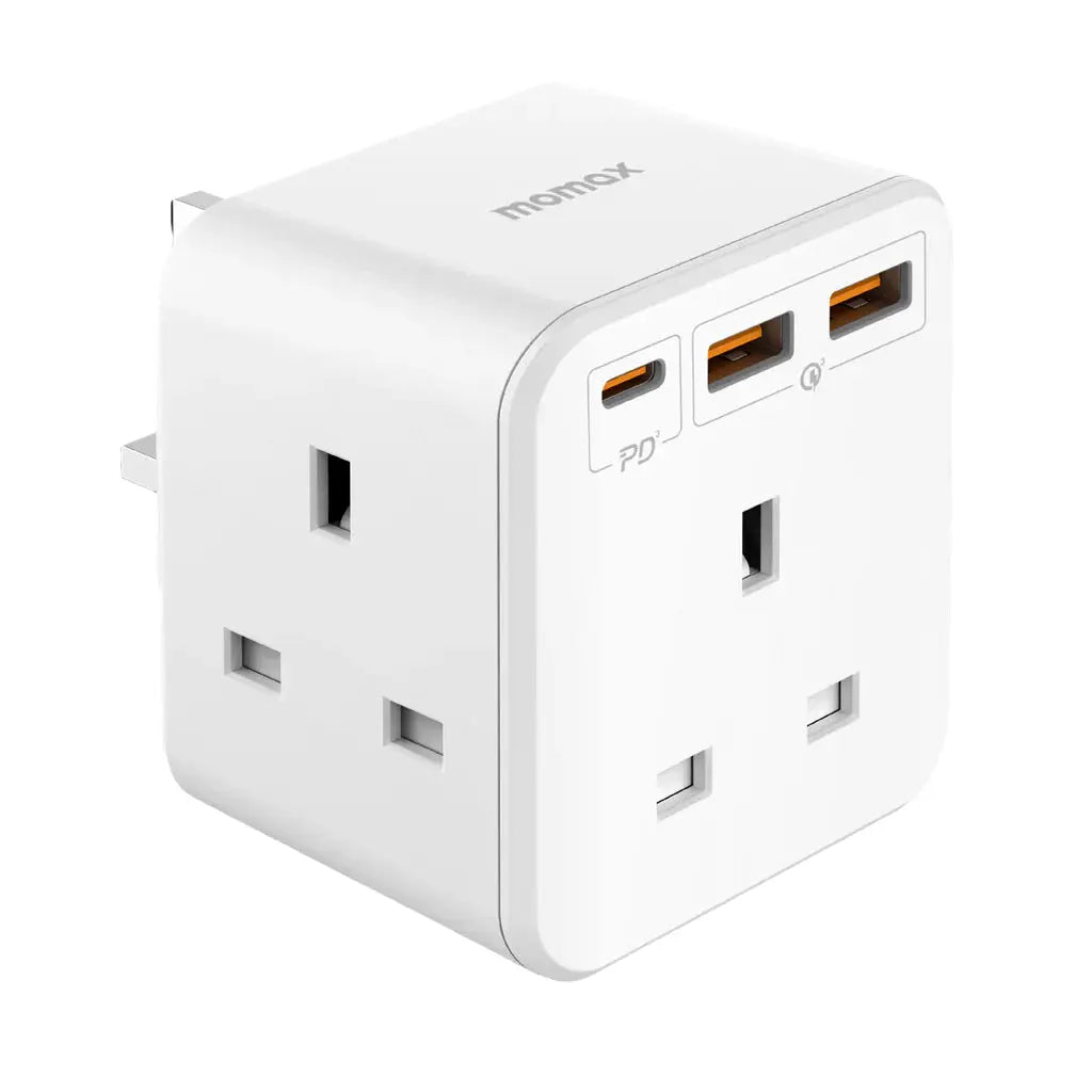 MOMAX ONEPLUG Cube Extension – 3 AC Outlets + 3 USB Ports 