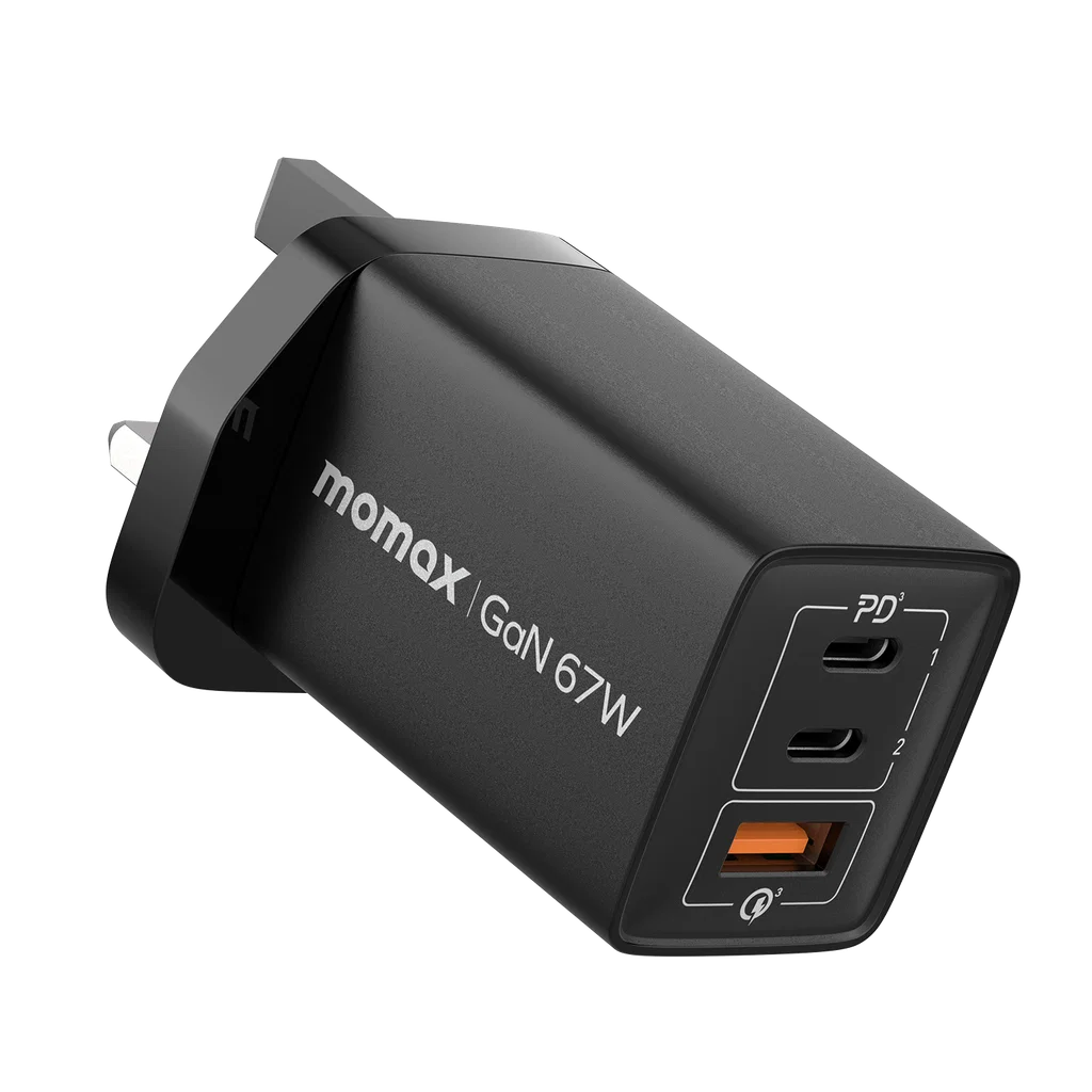 MOMAX One Plug 67W 3 Port GaN Wall Charger