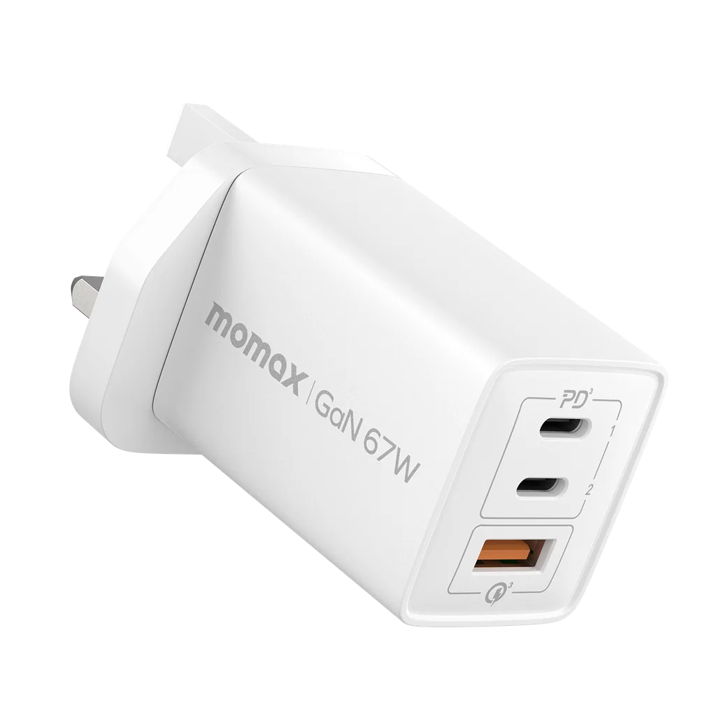 MOMAX One Plug 67W 3 Port GaN Wall Charger