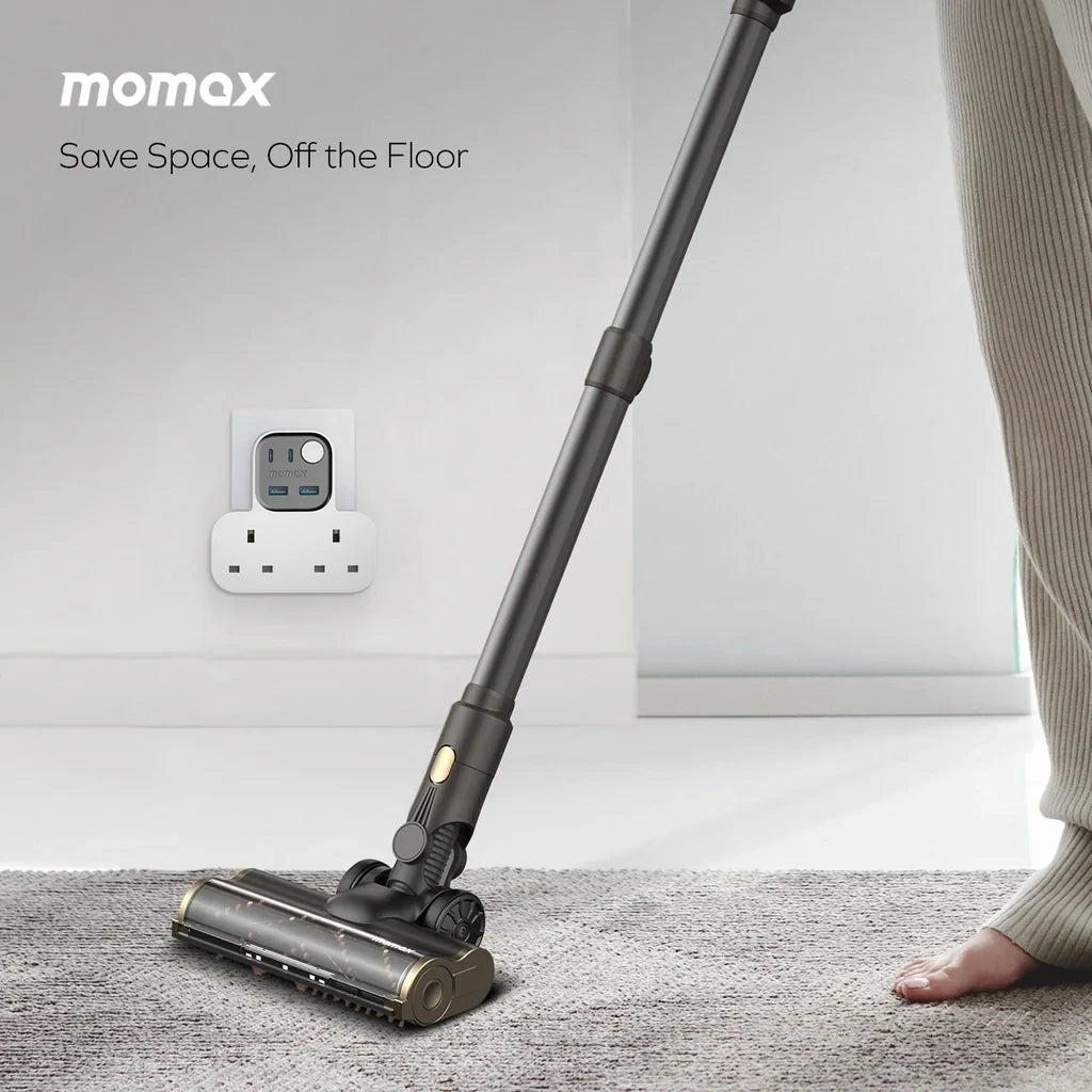 MOMAX One plug 3-Outlet T-Shaped Extension Socket With USB