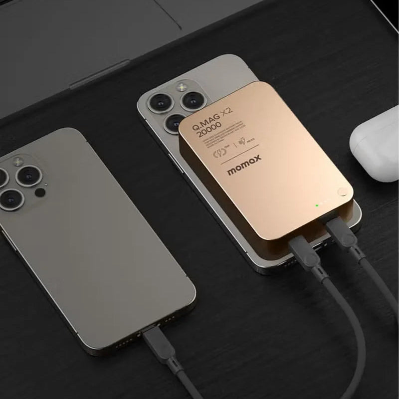 MOMAX Q.MAG X2 Magnetic Wireless Battery Pack (20000mAh) 23.5mm Ultra Compact