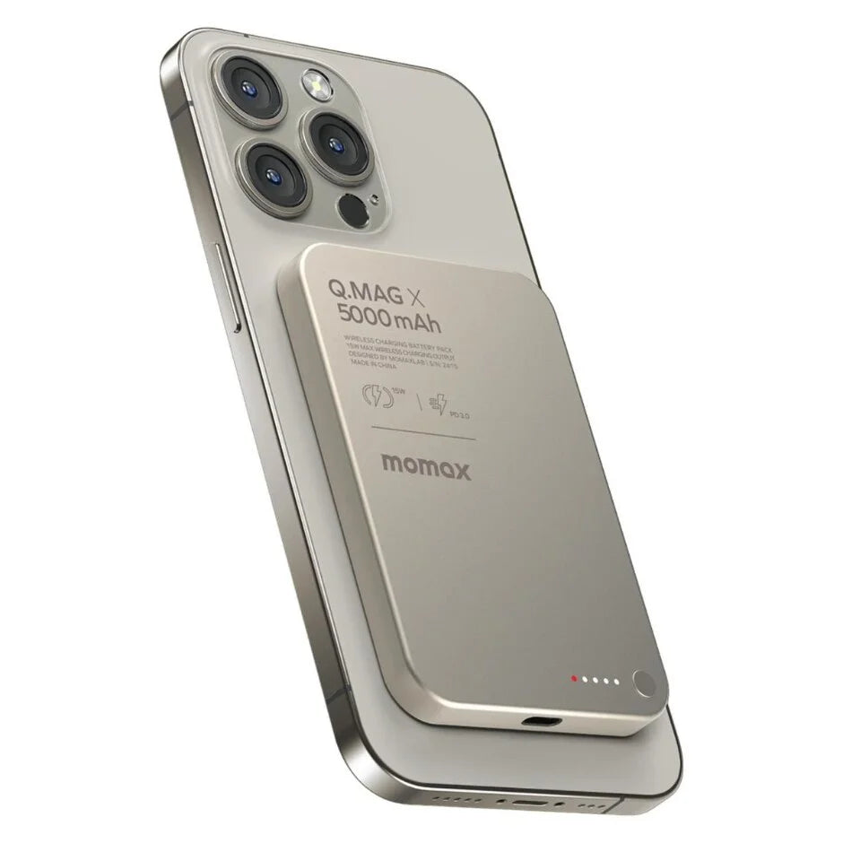 MOMAX Q.Mag X 5000mAh Gen2 15W Ultra Slim MagSafe Wireless Power Bank