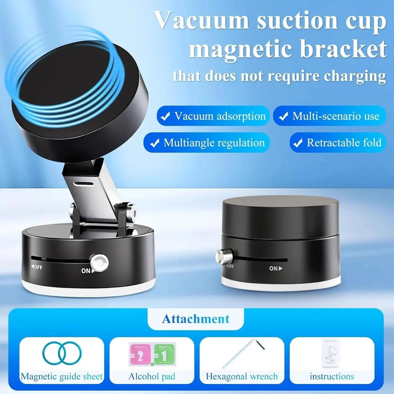 Magnetic Car Phone Holder with Vacuum Suction and 360° Rotation for All Smartphones – Doha Qatar