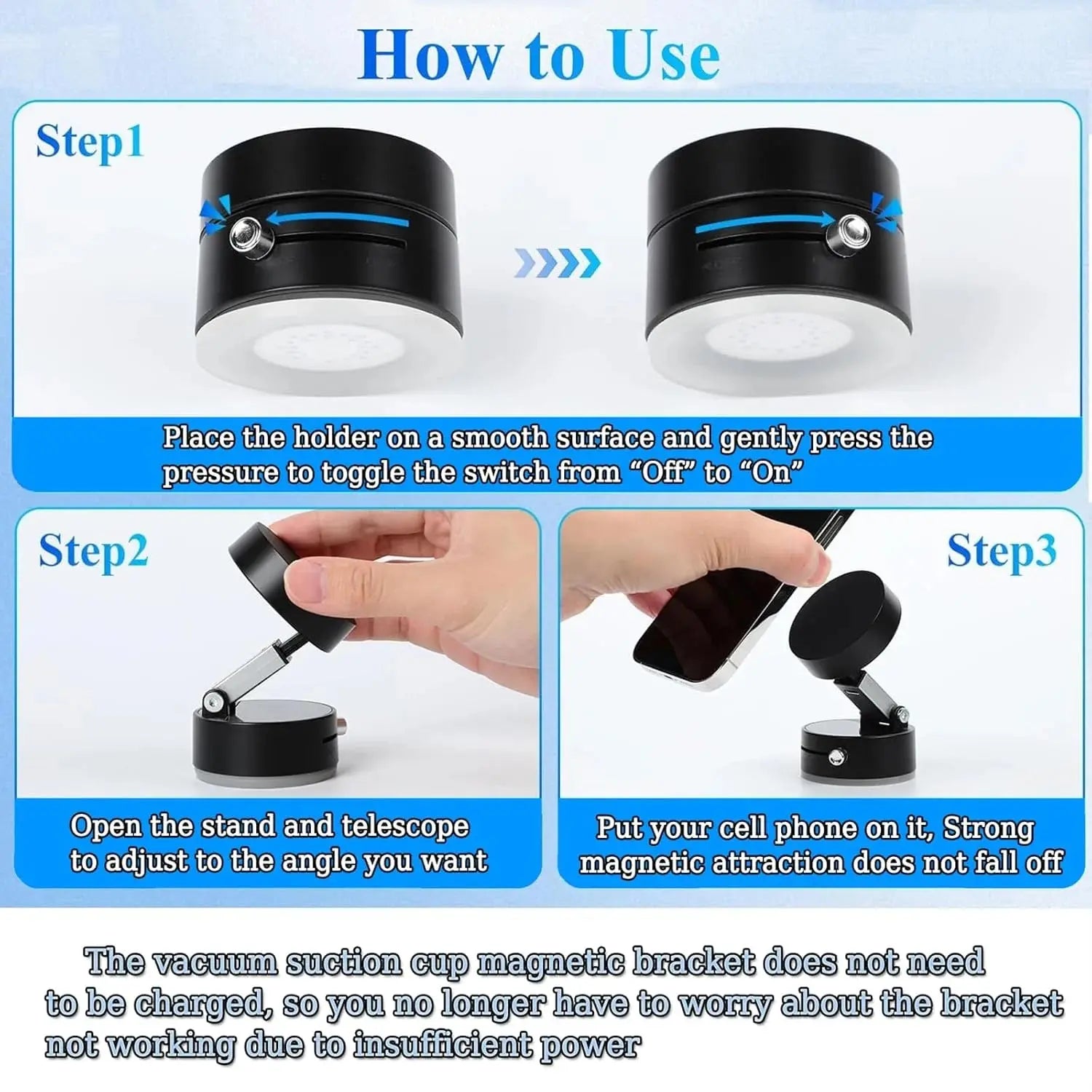 Magnetic Car Phone Holder with Vacuum Suction and 360° Rotation for All Smartphones – Doha Qatar