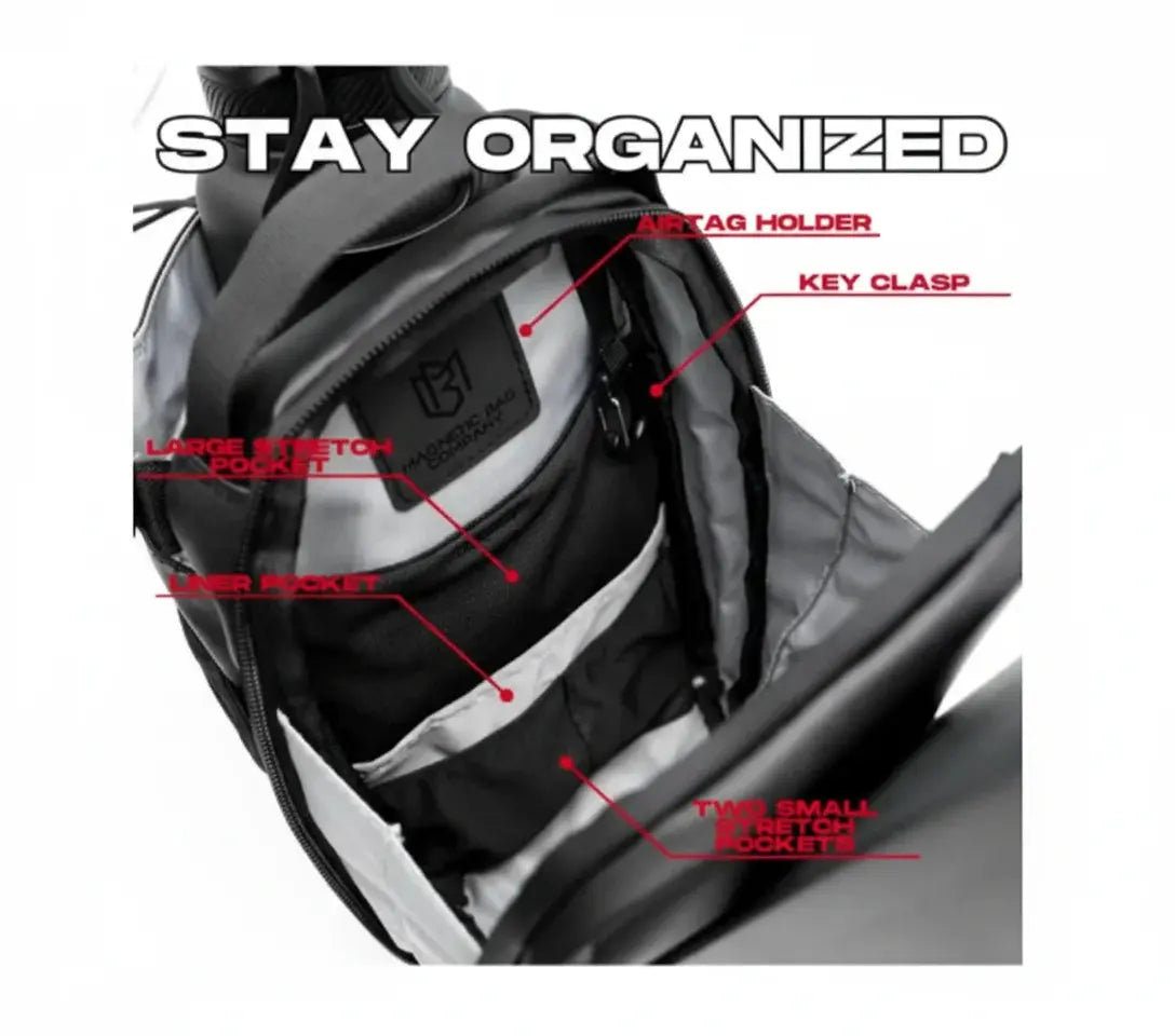 Magnetic Gym Bag with Bottle Holder, Fitness & Travel Bag 