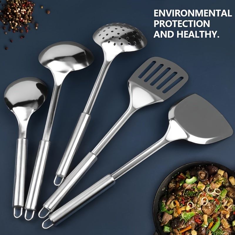 kitchen utensil Set with 5 Pieces :Thickened Cooking Spatula Set side view