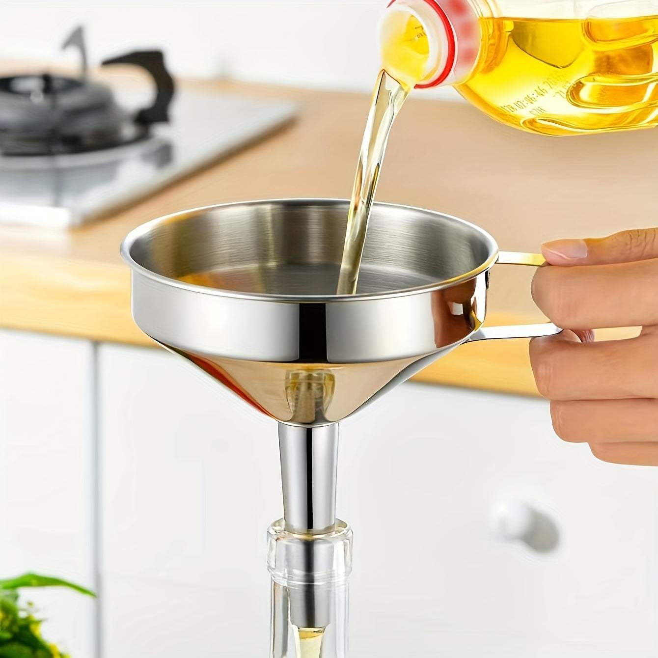 Stainless Steel Kitchen Oil Funnel - Oil Dispensing 2