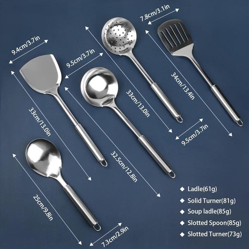 kitchen utensil Set with 5 Pieces :Thickened Cooking Spatula Set sizes