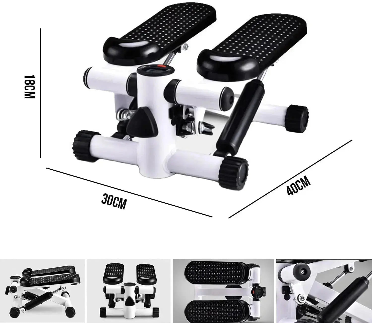 Mini Exercise Stepper - Portable Foot Pedal Fitness Machine with LCD & Resistance Bands Scrollcart Qatar 