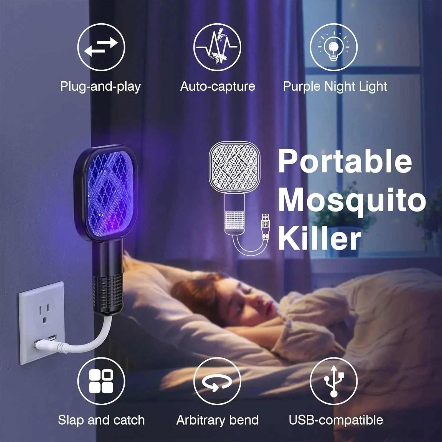 Mini Mosquito Racket – USB Bug Zapper | Scrollcart Qatar