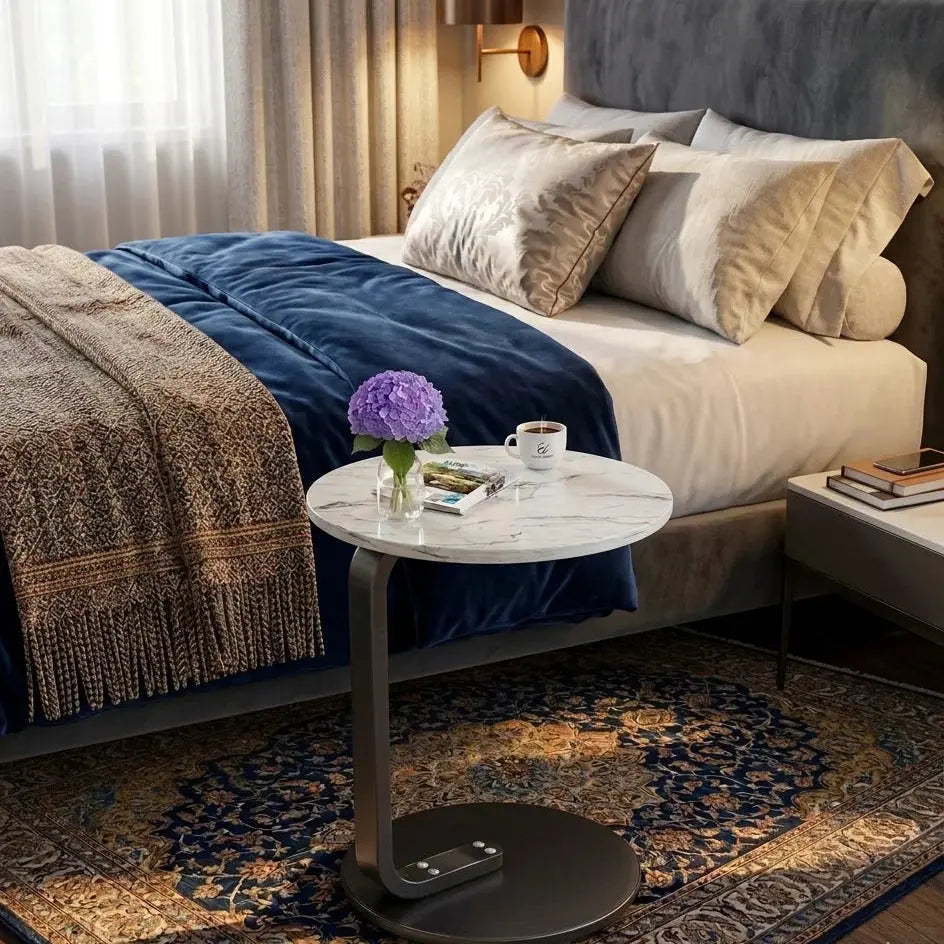 Mini Side Table – Marble Design | Scrollcart Qatar