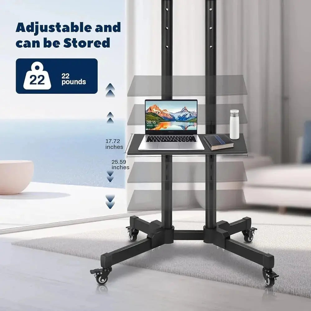 Mobile TV Stand - Rolling Height Adjustable Cart 32-65 Inch Scrollcart Qatar 