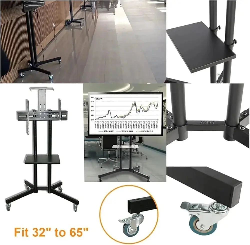 Mobile TV Stand - Rolling Height Adjustable Cart 32-65 Inch Scrollcart Qatar 