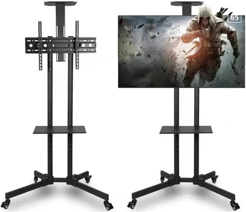 Mobile TV Stand - Rolling Height Adjustable Cart 32-65 Inch Scrollcart Qatar 