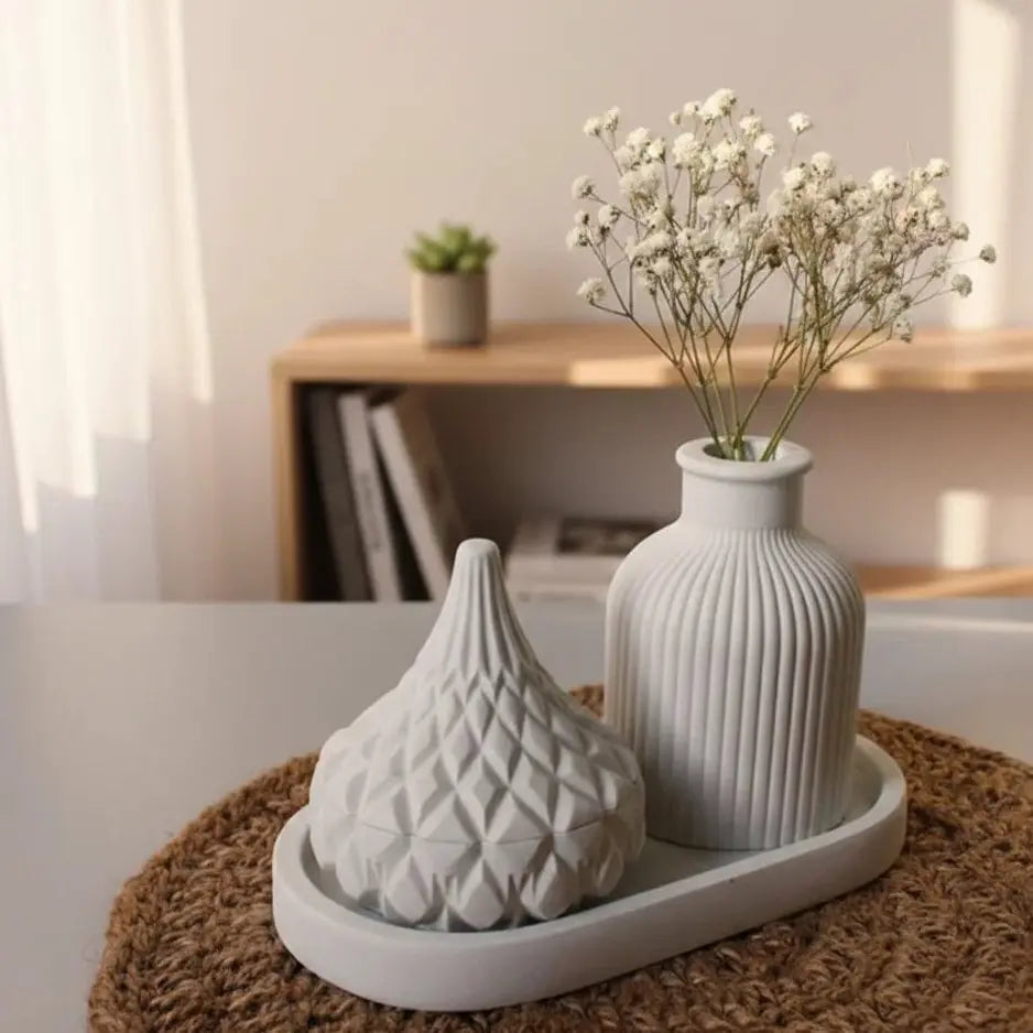 Modern Ceramic Vase Set with Tray Price Doha Qatar