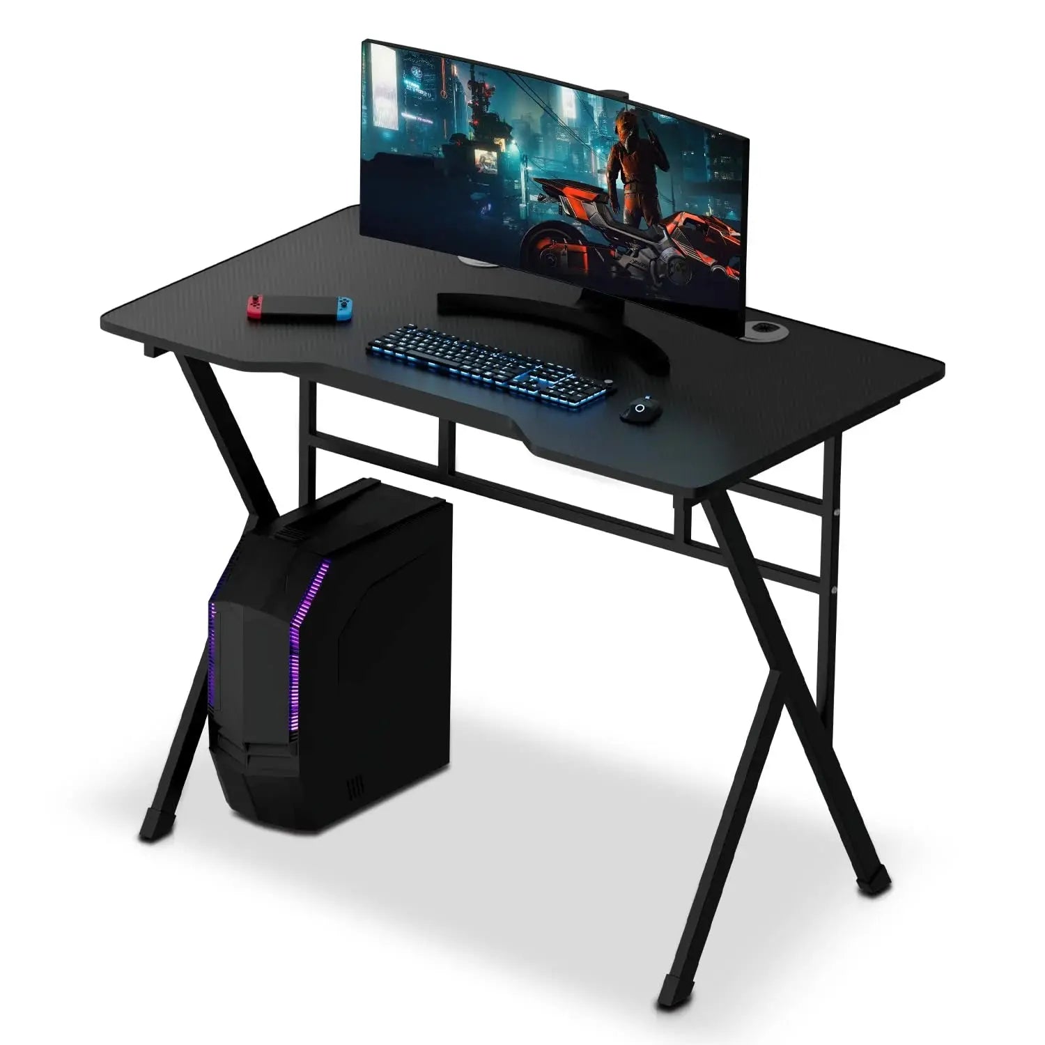Modern  K-Shape Carbon Fiber Gaming Desk Doha Qatar
