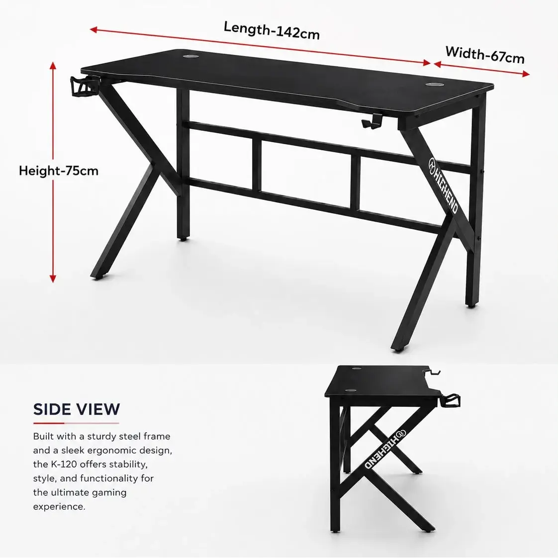 Modern  K-Shape Carbon Fiber Gaming Desk Doha Qatar