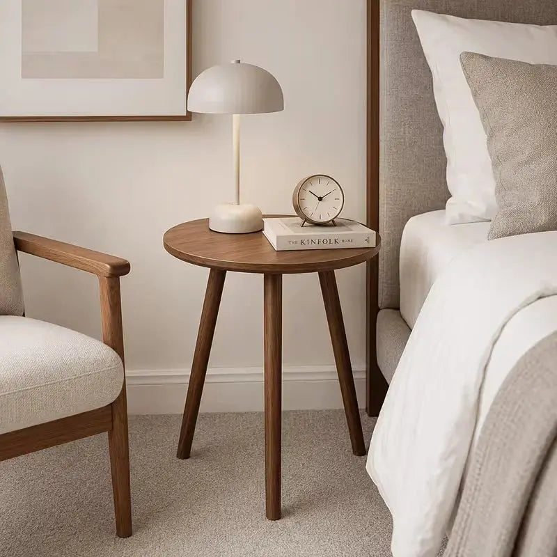 Modern Round Tripod Side Table 40cm – Wooden Sofa Side Table & Bedside Table Scrollcart Qatar 