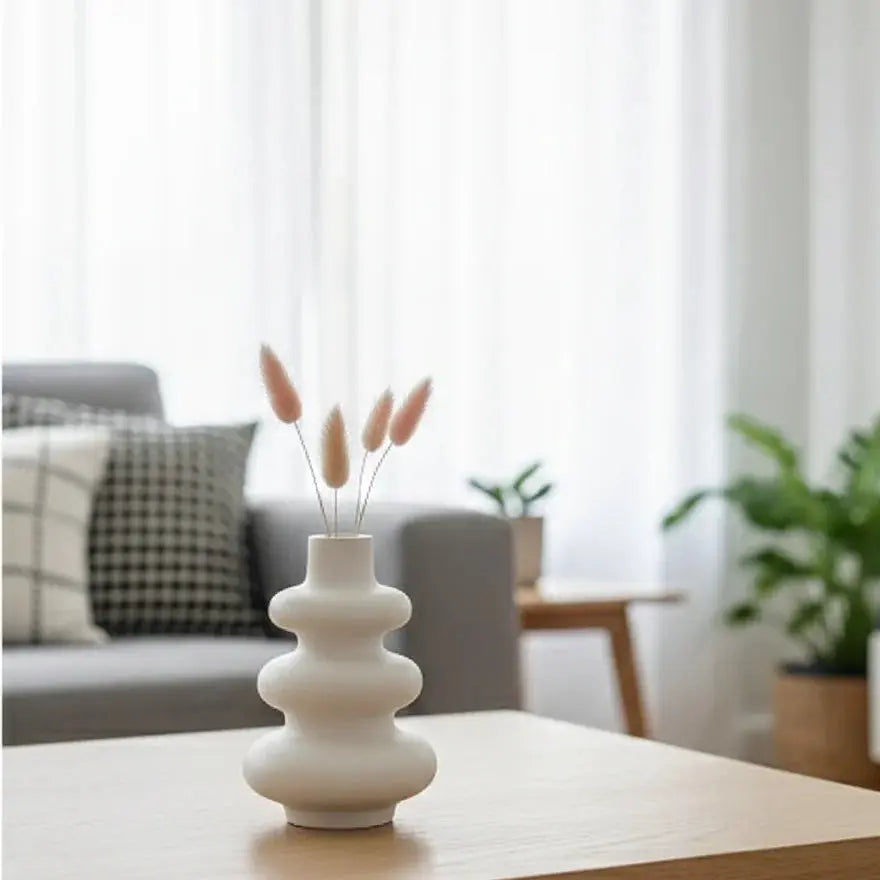 Modern White Decor Ceramic Vase Set Price Doha Qatar