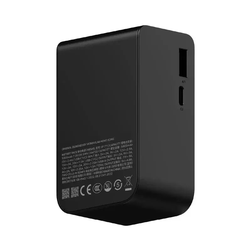 Momax 1-PAC Pass Mini+ 10000mAh 2-in-1 Battery Pack with Built-in Retractable USB-C Cable | 45W Fast Charging – Titanium Scrollcart Qatar 