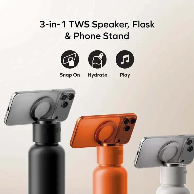 Momax 1-Vibe Bottle Magnetic Wireless Speaker Flask | 3-in-1 Insulated Bottle Marhaba international 