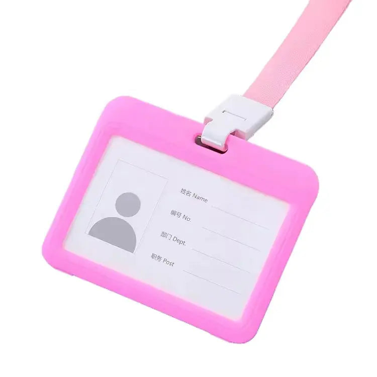 Multi-Color Hard Plastic ID Card Holder with Lanyard – 3-Piece Set Scrollcart Qatar 
