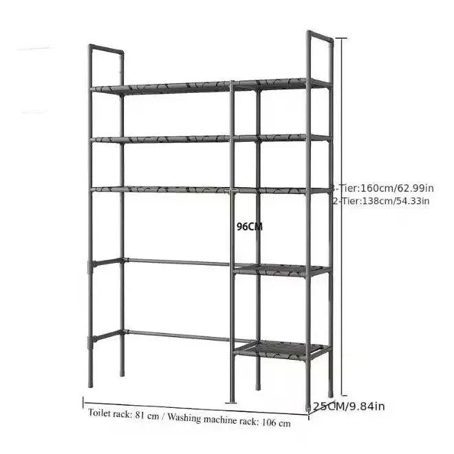 Multi-Functional 3-Tier Over-Washing Machine & Toilet Storage Rack Scrollcart Qatar 