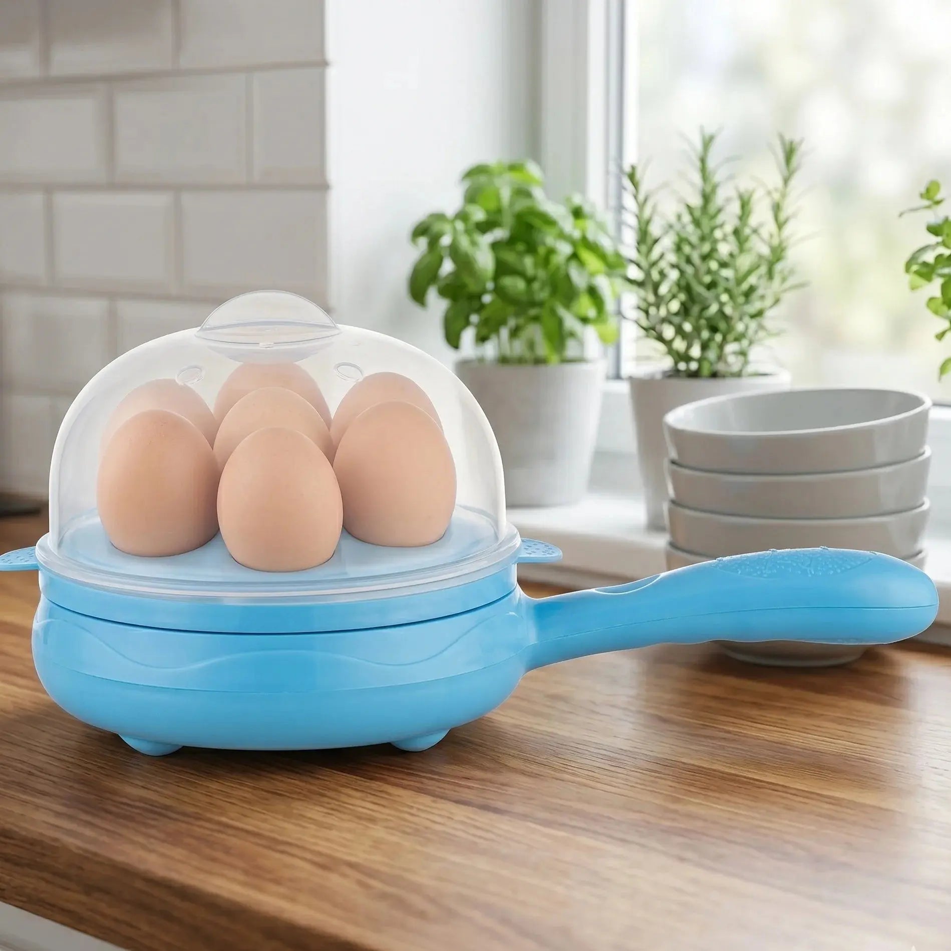 Multi-Functional Mini Electric Frying Pan & Egg Steamer Scrollcart Qatar 
