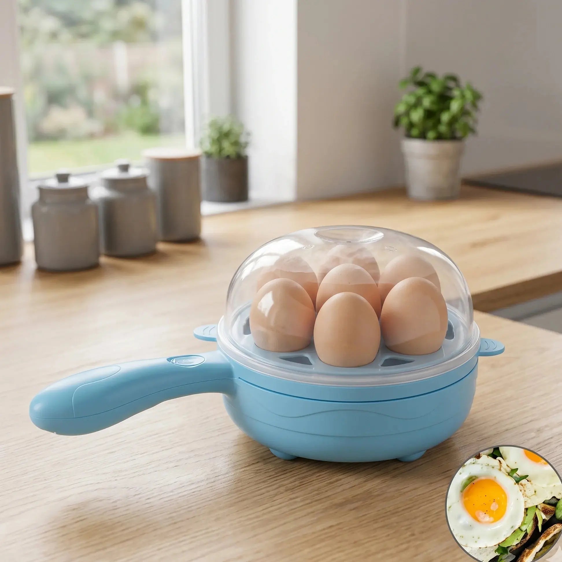 Multi-Functional Mini Electric Frying Pan & Egg Steamer Scrollcart Qatar 