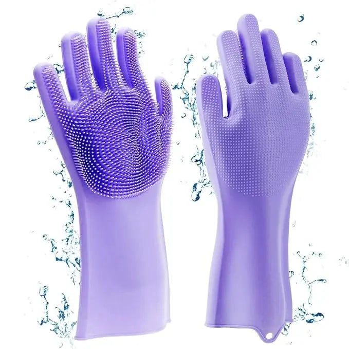 Multi-Functional Silicone Cleaning Gloves (1 Pair) Scrollcart Qatar 