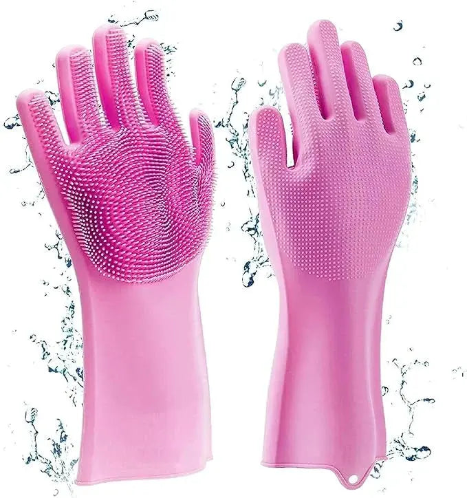 Multi-Functional Silicone Cleaning Gloves (1 Pair) Scrollcart Qatar 