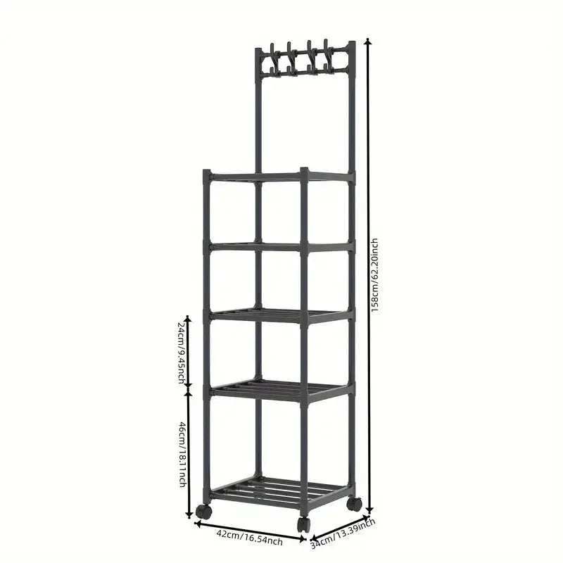 Multi-Layer Movable Storage Rack with 360° Wheels Scrollcart Qatar 