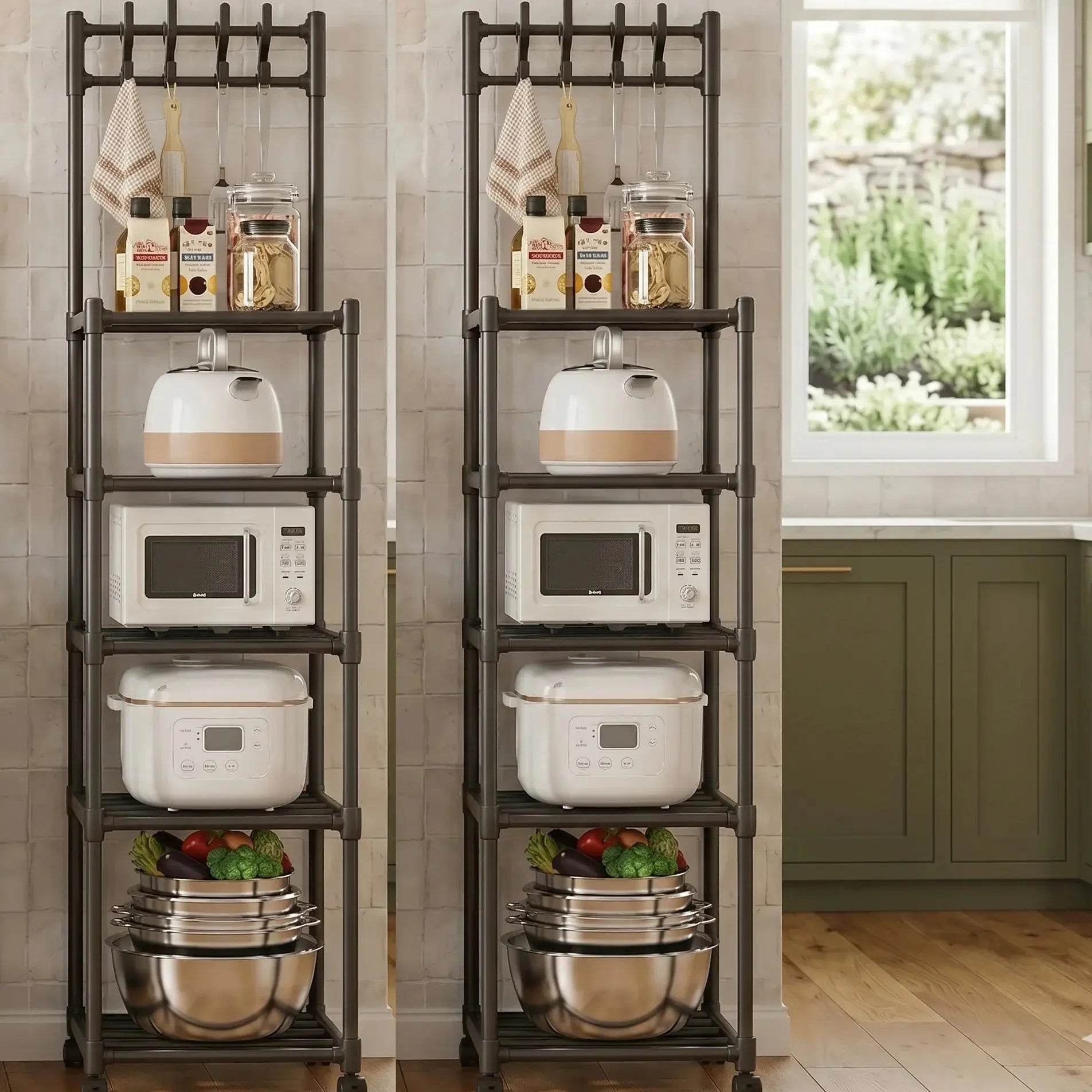 Multi-Layer Movable Storage Rack with 360° Wheels Scrollcart Qatar 