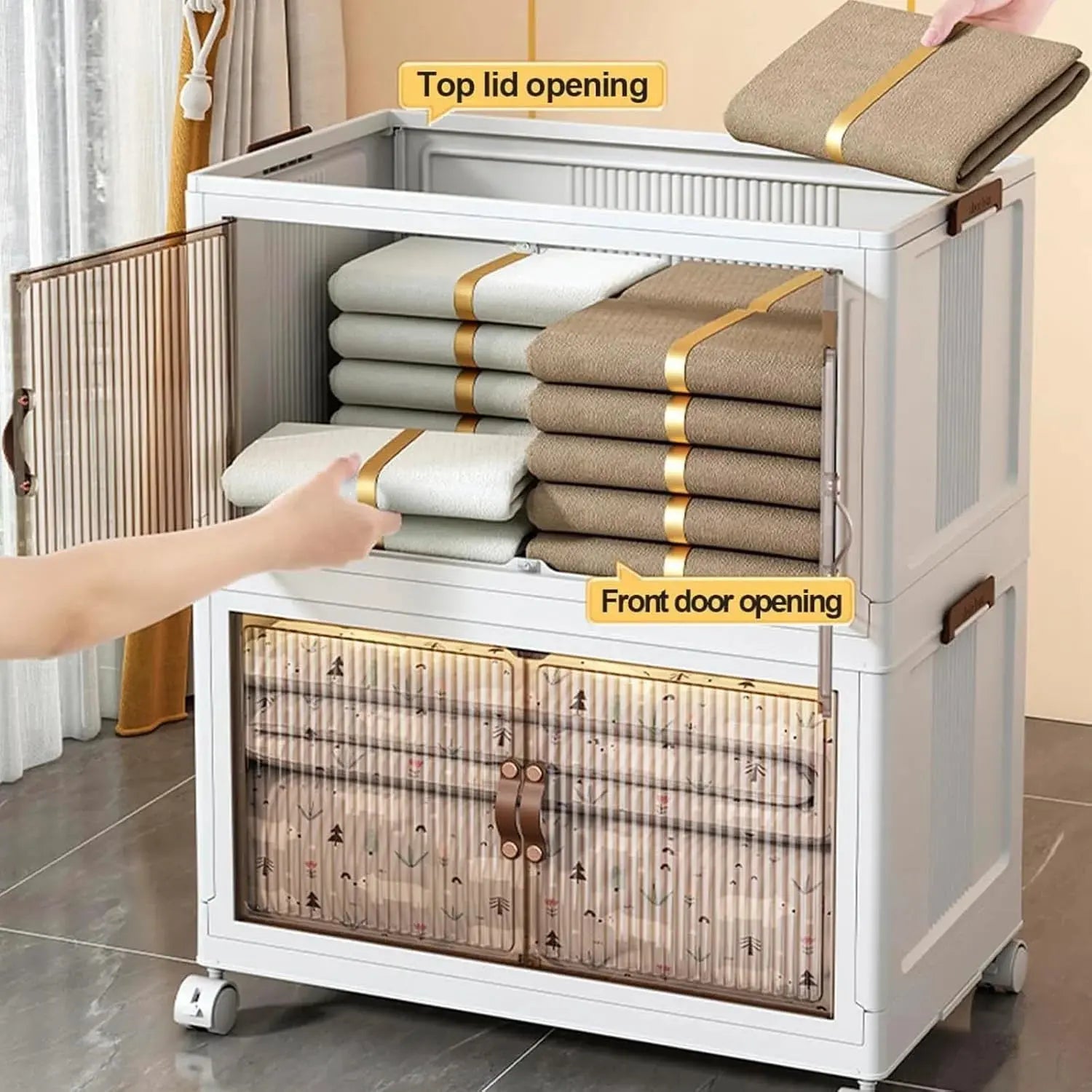 Multi-Layer Portable Storage Cabinet with Movable Wheels - Scrollcart Qatar
